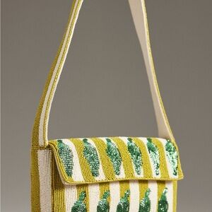 Elegant Beaded Mini Bag in Green and Yellow